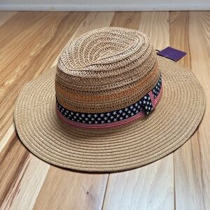 Straw Hat with Star Pattern Band USA